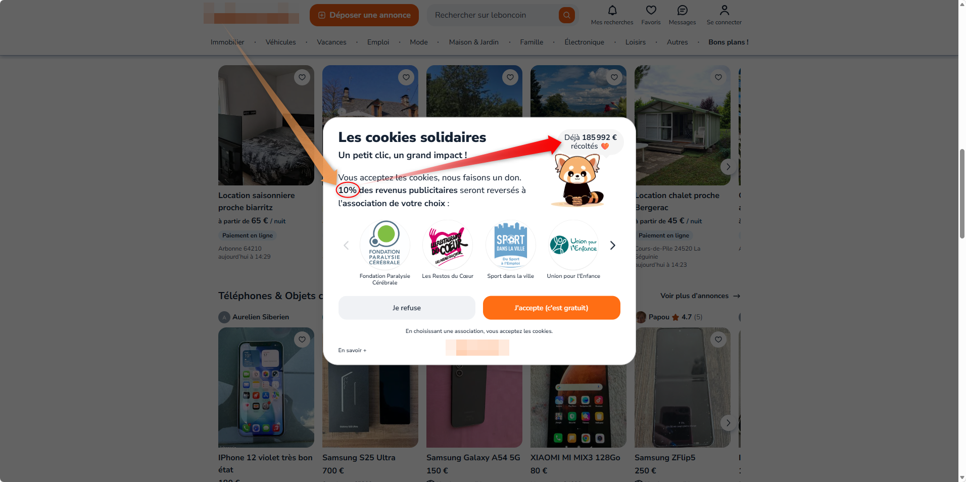 90% d’une part de gateau usagé